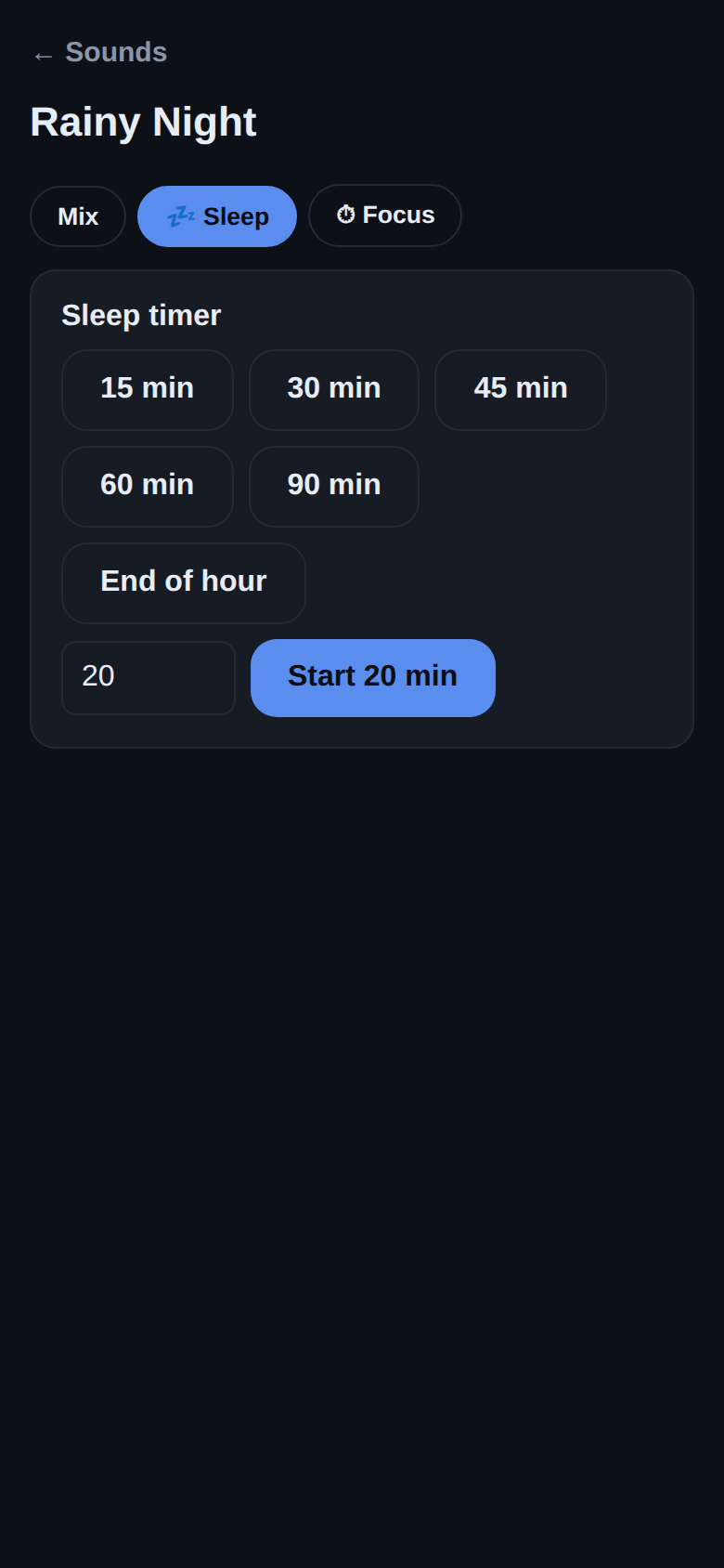Set a sleep timer and let it fade you out.